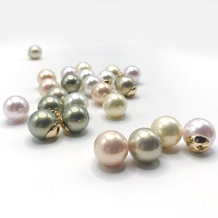 珍珠纽扣金属珍珠扣子纽扣高档中式旗袍扣子高端精致时尚圆形钮扣