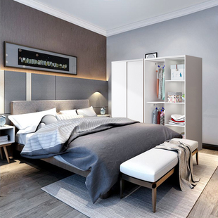 可比熊实木儿童衣柜收纳柜推拉门现代简约家用卧室分层宝宝小衣橱