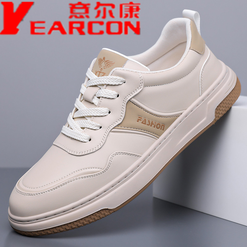 意尔康男鞋2026春季新款真皮休闲皮鞋男士百搭软底防滑板鞋小白鞋