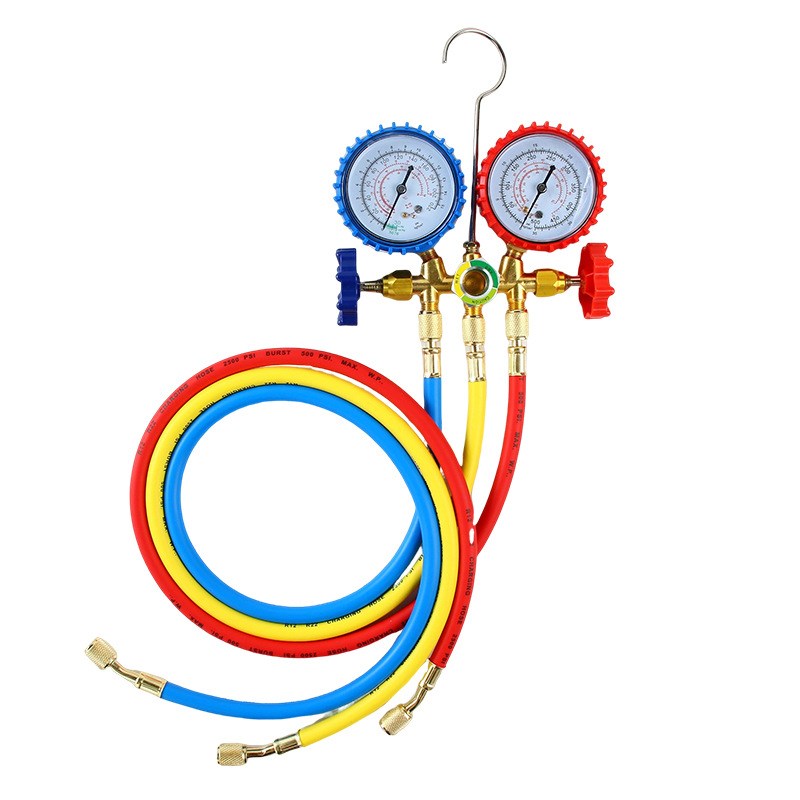 536G空调压力表加液双表阀R22 R134 冷媒表 加家用汽车空调加氟