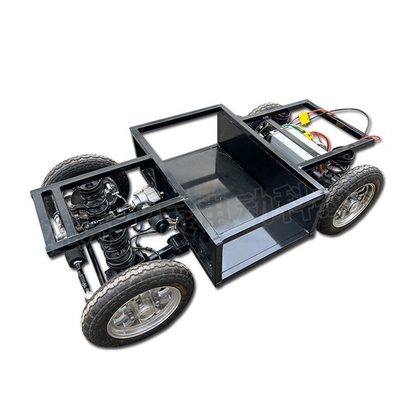 电动四轮小型遥控底盘推杆刹车电子助力转向减震弹簧真空轮胎配件