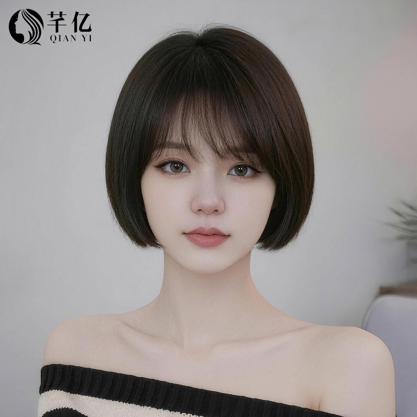 芊亿全真发甜美波波头假发套