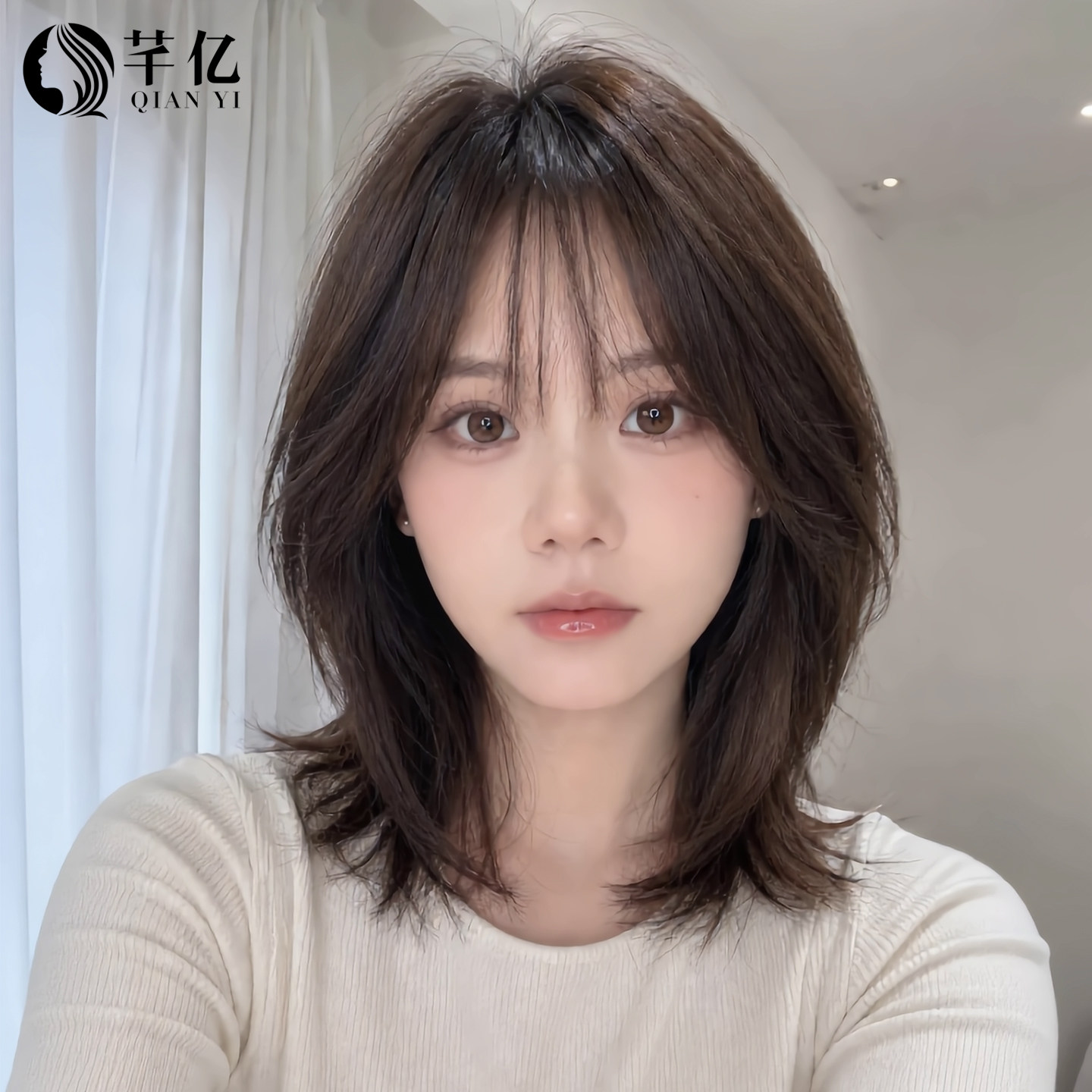 芊亿全真发韩式锁骨发初恋头假发