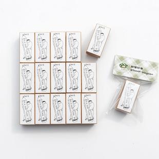 别管印章 小笔头铅笔标记日期手帐拼贴素材百搭搭配日系榉木卡通