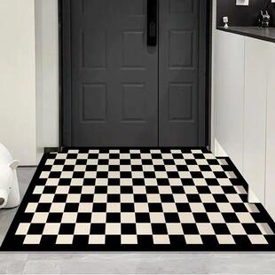 轻型豪华棋盘棋盘入口地垫皮革防滑门垫家用防水免洗入口可切割地