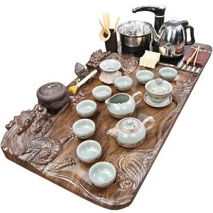 家用全自动茶盘办公会客整套功夫大茶海泡茶台烧水壶一体 茶具套装