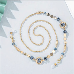 眼镜挂绳 防掉绳子珍珠水晶轻便时尚 新款 复古高奢眼镜链女挂脖时尚