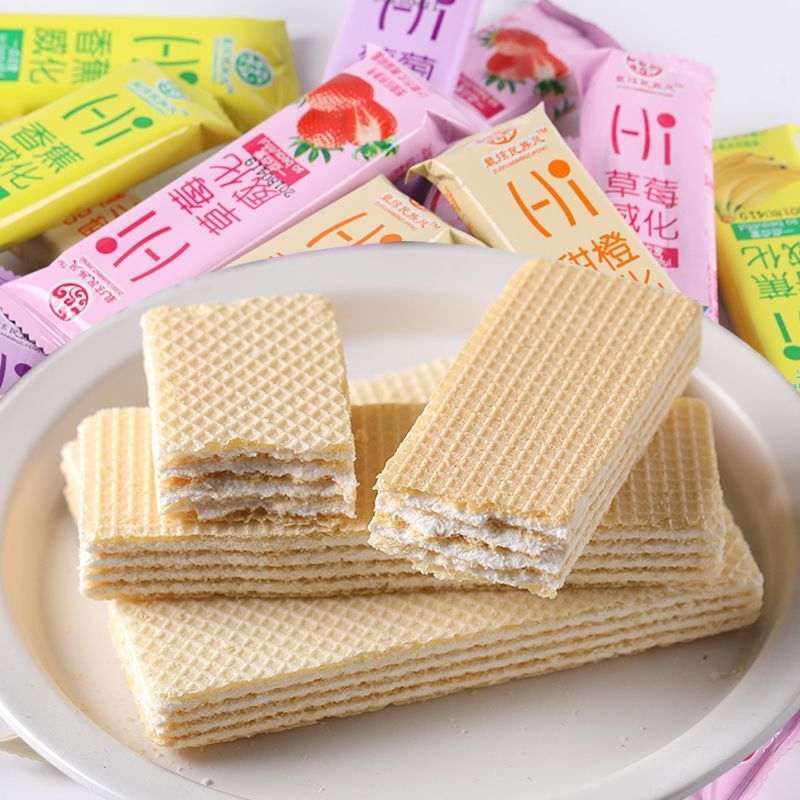 混装果味威化饼干巧克力威化饼1斤-5斤早独立小包装批发一整箱