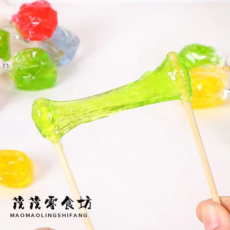 纯手工8090后儿时零食麦芽拉丝怀旧牙签糖童年棒棒彩色水果粘牙糖