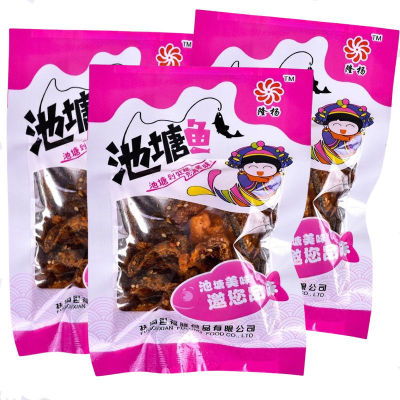 池塘鱼黄花鱼香辣鱼皮即食干鱼零食酥脆解馋校园休闲小吃食品批发