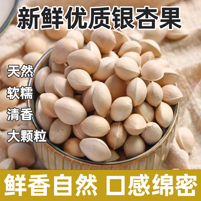 精选银杏果当季生白果带壳大果软糯香甜原味纯粹天然本味颗颗饱满