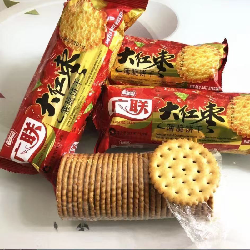 湖北特产老式红枣薄脆饼干早餐老牌子零食批发怀旧袋装休闲薄饼