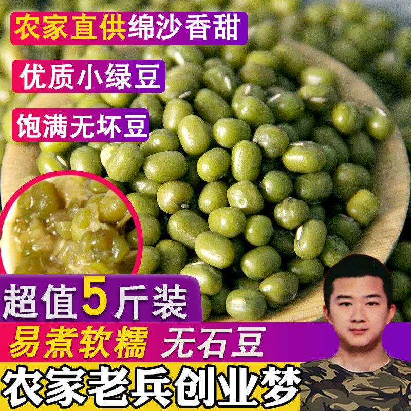 5斤绿豆新鲜农家散装软糯可发豆芽粮油颗粒饱满肉多皮薄