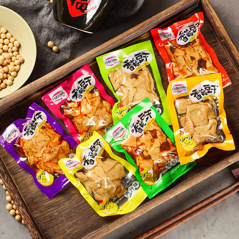 麻辣香菇豆干零食小吃五香味豆腐干辣条休闲零食批发散装小包装