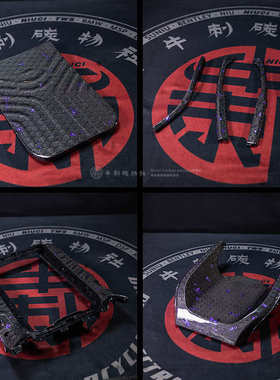 九号电动车E300P原车改装蜂窝紫箔碳纤维PP件黑件外壳车头挡风板