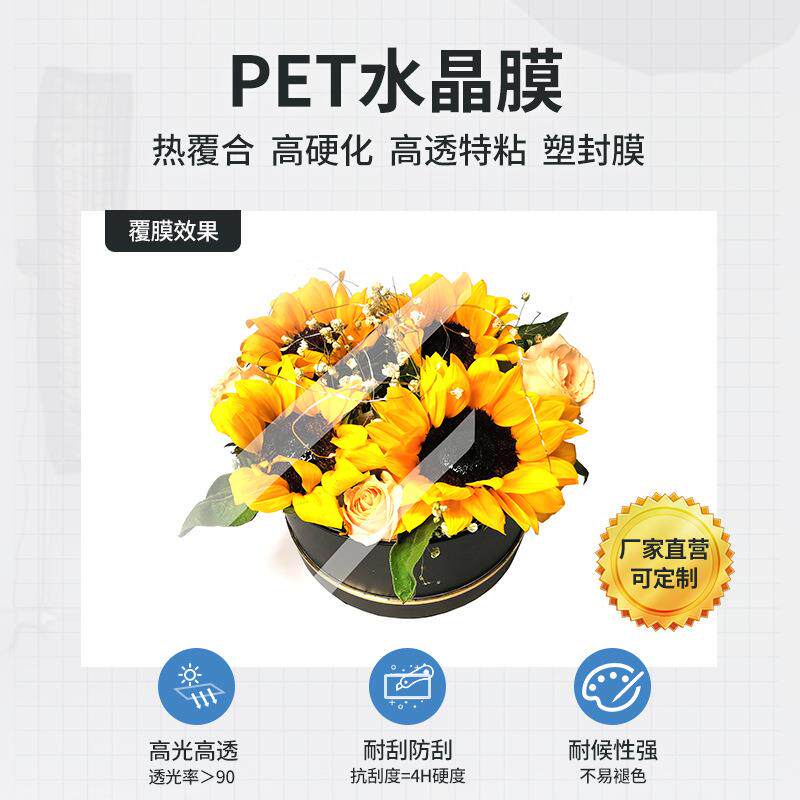 定制水晶钢化膜 PET带胶硬化膜热裱玻璃膜硬化特粘影楼照无框画