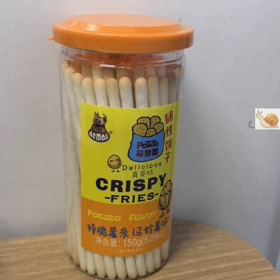 河马莉特脆薯条饼干土豆饼马铃薯味脆饼烧烤棒棒零食150G酥脆可