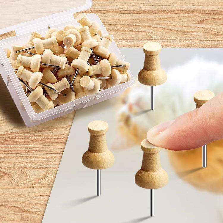 原木工字钉图钉按钉大头钉软木板毛毡墙摁钉带帽钉子固定钉照片装