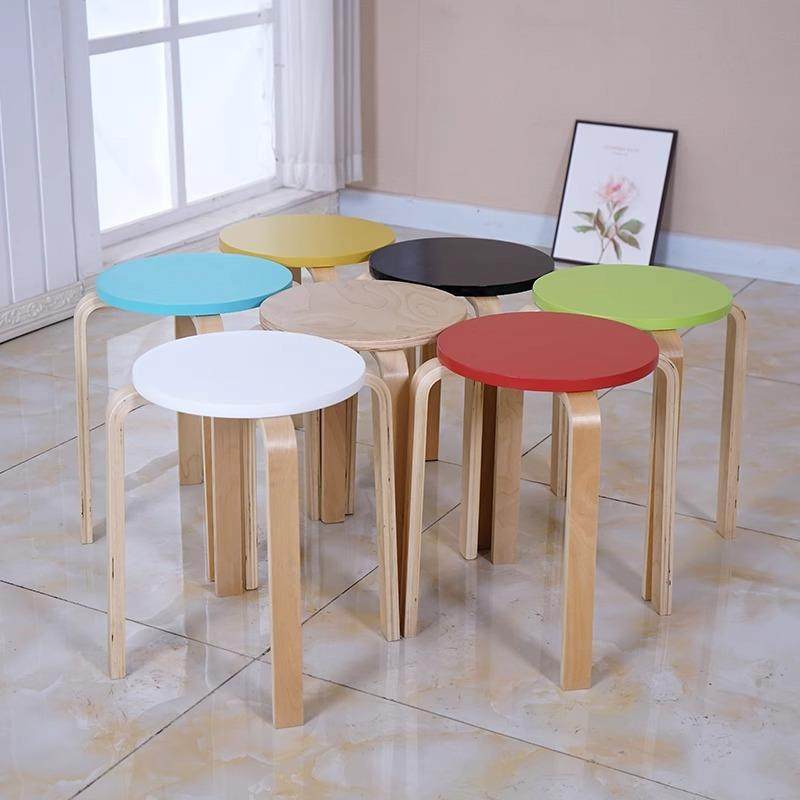 家用实木凳高低款商用实木凳餐饮凳子矮凳简约凳成人曲木凳子 - 封面