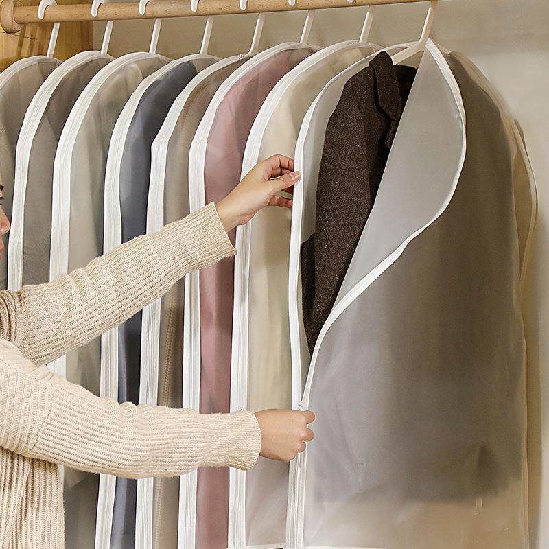 透明磨砂防水防潮衣服防尘罩半衣柜收纳套侧边拉链西服大衣防尘袋