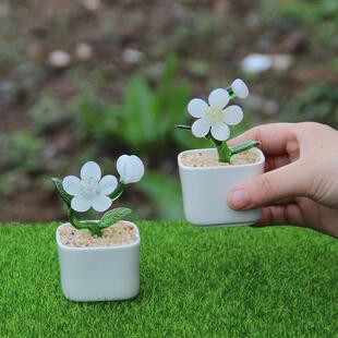 淄博琉璃工艺品摆件博山玻璃绿植盆栽仙人掌花朵豆芽礼物桌面装饰