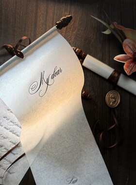 MarrySo 复古创意贺卡高端婚礼拍照道具卷轴誓言卡欧式结婚请帖