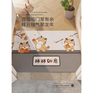 2025新年地垫入户门垫进门大门口丝圈脚垫家用龙年玄关可裁剪地毯