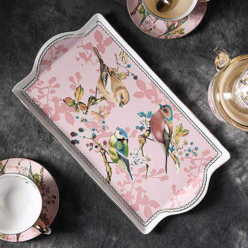 陶瓷托盘长方形家用放茶杯茶盘轻奢轻质欧式咖啡杯收纳蛋糕盘水果,餐饮具,盘,淘宝优惠券,粉丝福利购,淘宝优惠卷