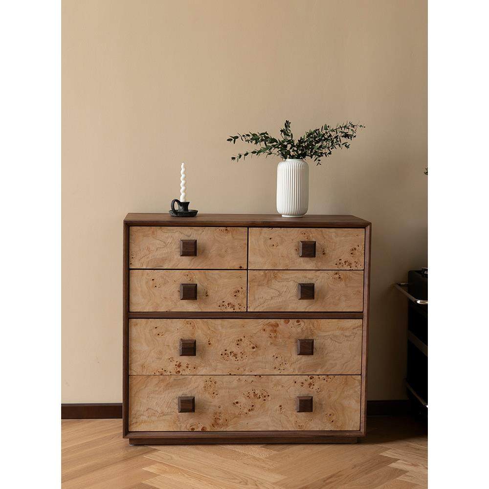 山言集物|树影斗柜黑胡桃木法式覆古实木斗柜中古侘寂卧室收纳柜,住宅家具,斗柜,淘宝优惠券,粉丝福利购,淘宝优惠卷