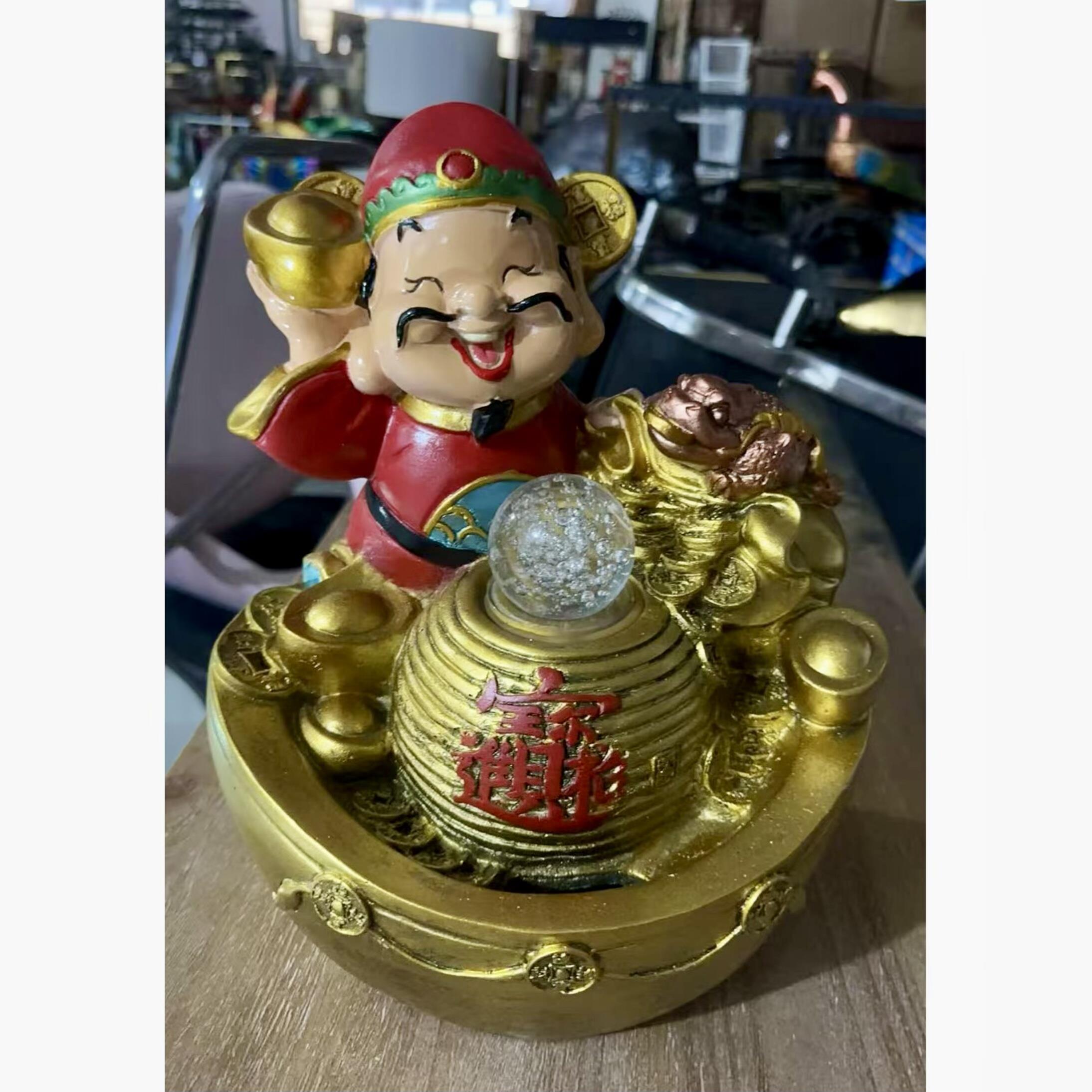 特价清仓 树脂财神爷流水摆件家居店铺招财摆件办公室工艺礼品摆