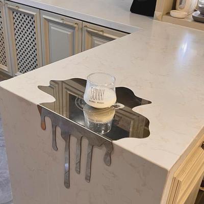 轻奢高档不锈钢流体水滴立体摆件样板房客厅餐桌吧台桌面装饰小众