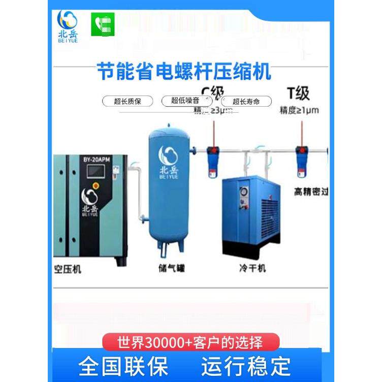 55螺杆空压机电动11KW 15 22 37千瓦永磁变频空压机大型380V静音