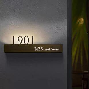 别墅庭院户外发光门牌定制金属不锈钢门牌家用防水号码牌民宿包厢