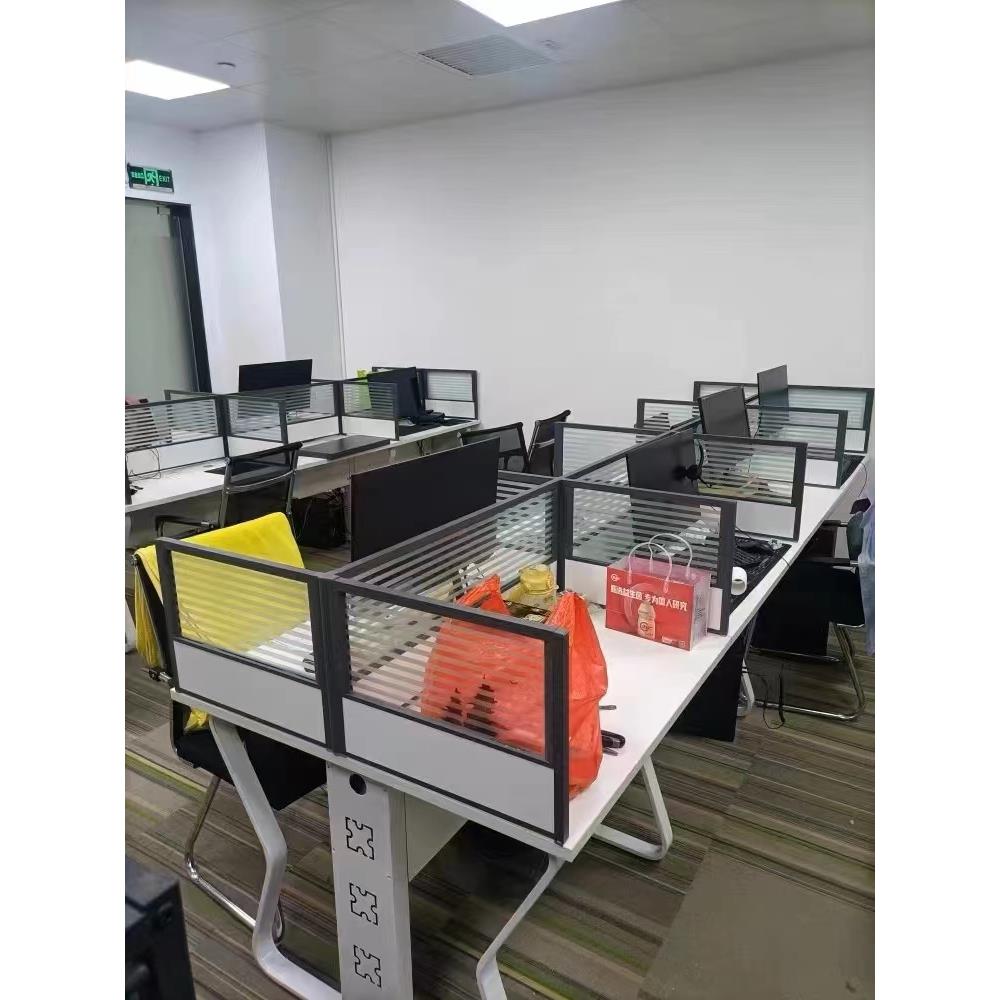 办公桌隔音隔板桌面屏风隔断工作站电脑桌玻璃隔断防滴