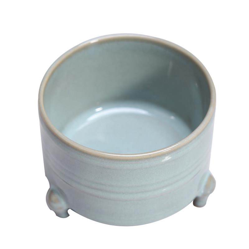 西匠彷北宋汝窑三足香炉彷古瓷器天青釉香炉摆件插香家居刘良佑款