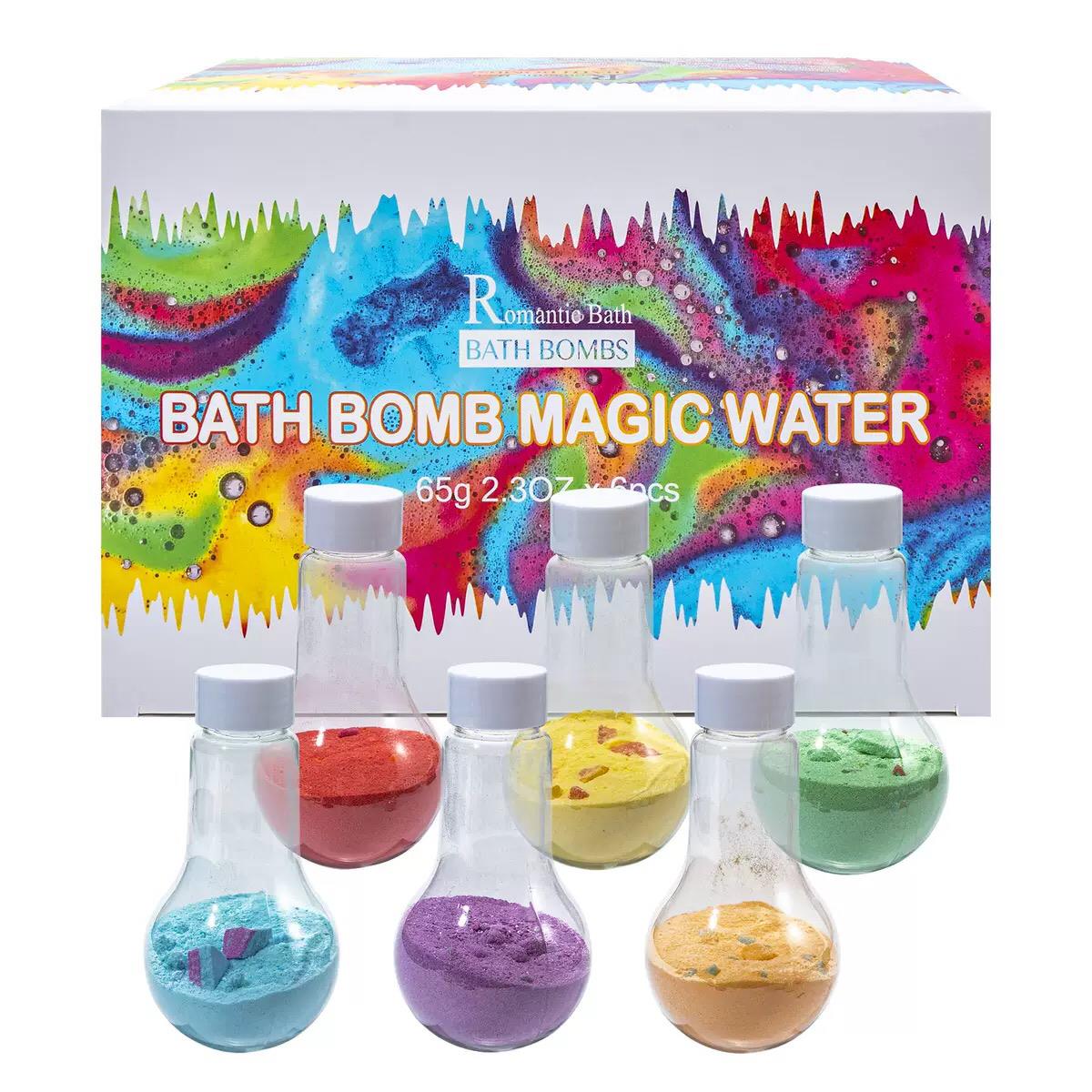 跨境爆款多泡泡浴盐彩色沐浴粉创意儿童泡澡球实验爆炸盐球套装