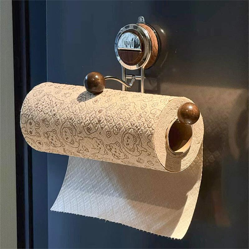 【新家的100个快递】厨房纸巾架免打孔吸盘悬挂卫生间厕所卷纸架