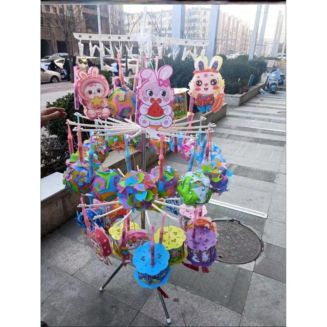 简易晾衣架灯笼小饰品七层围巾架挂架摆摊夜市多层折叠衣架可移动