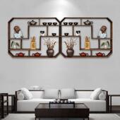 博古架 墙上置物架隔断 挂墙博古架壁挂式 实木中式 茶架子置物架