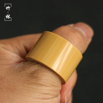 精工纯手工双面精磨老玉竹扳指文玩男女款竹制戒指小手把件竹圈环