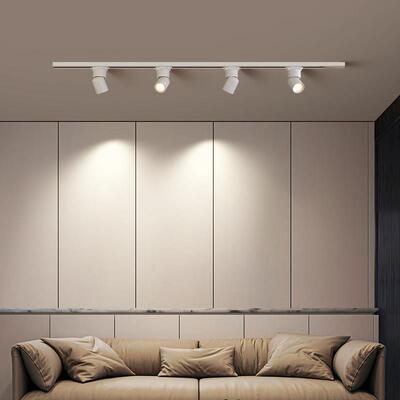 明装轨道灯LED射灯智能客厅家用无主灯防眩晕免开 槽导轨式天花板