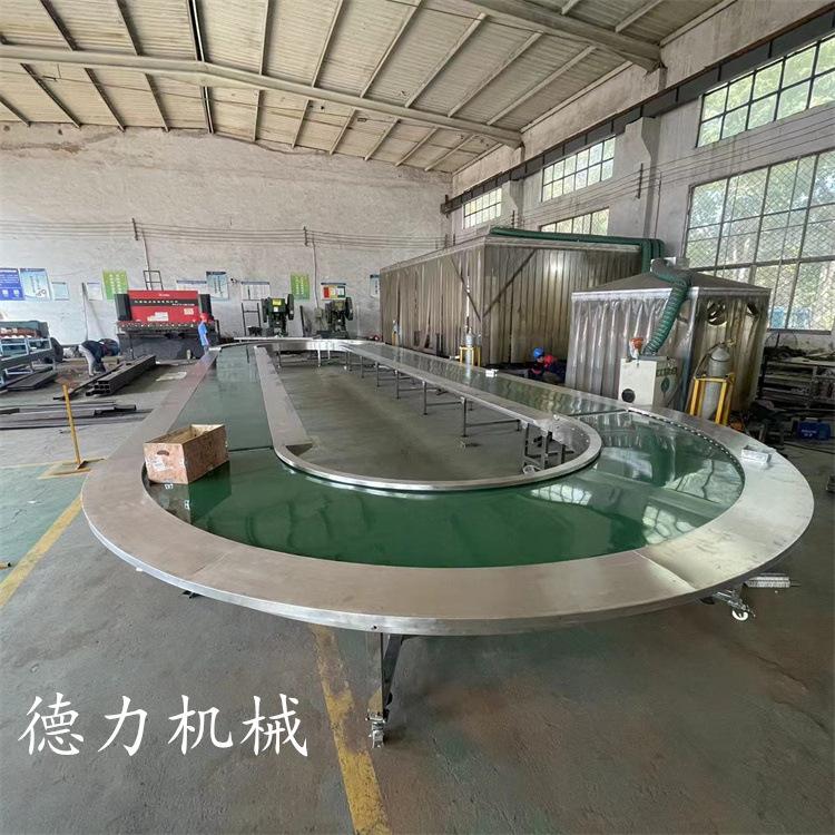 刀口皮带转弯机90度不锈钢无缝接PU传动带180度U型环形拐角传送机