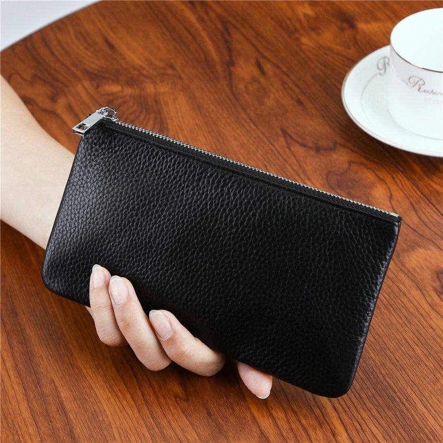 超薄长款大容量钱包男女拉链包简约钱夹手拿包2026新款钱包女复古