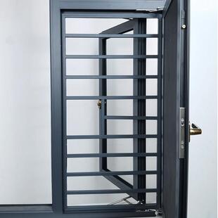 窗户防护栏护网系统纱帘一体内开 平开 门窗儿童安全断桥铝防盗窗