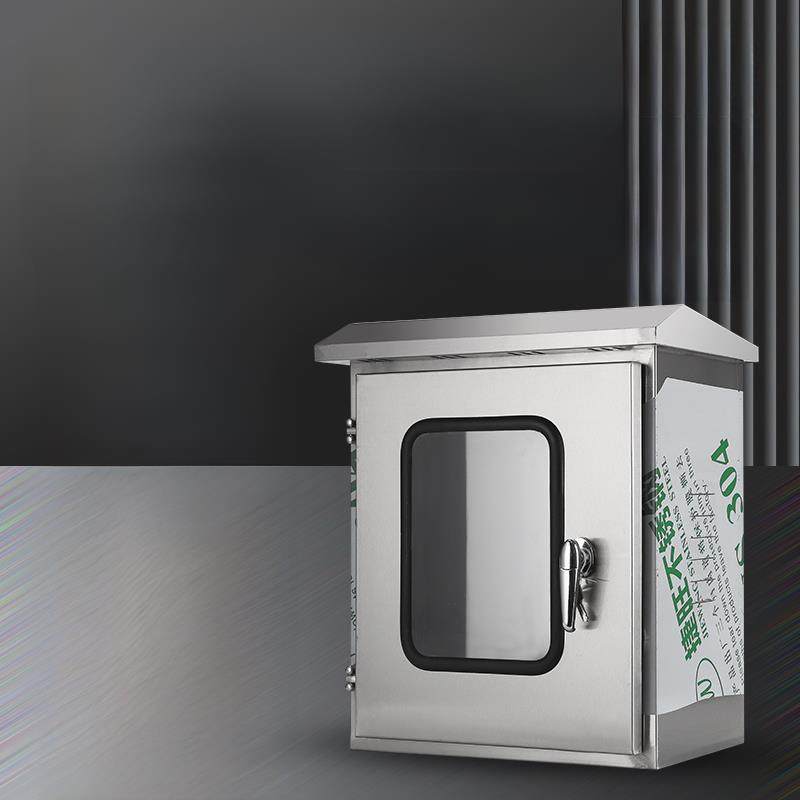 双层门304不锈钢配电箱室外防雨防水监控仪表箱室内外柱控箱