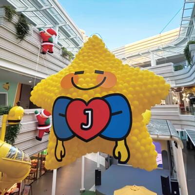 新款五角星气球雨下落网商场开业跨年掉落气球活动道具氛围装饰