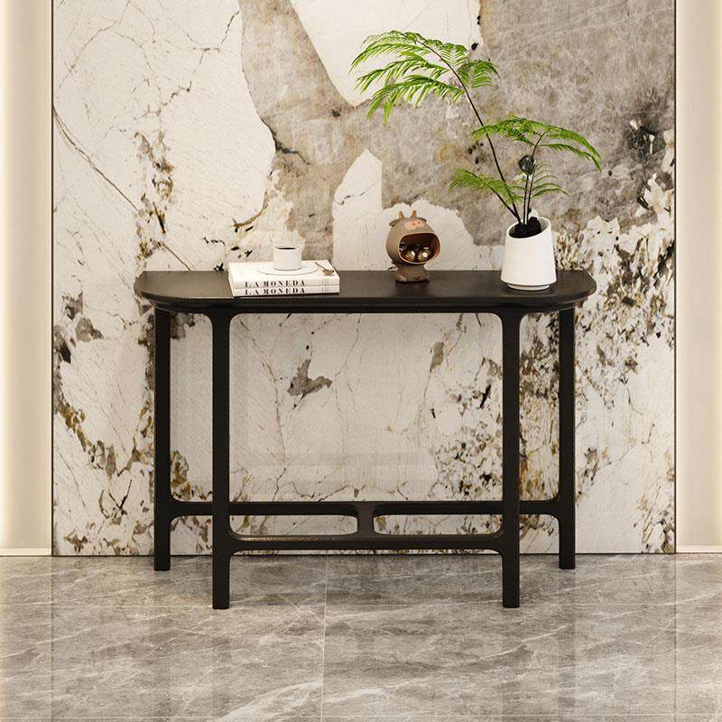 轻奢半圆玄关桌实木玄关台现代简约玄关柜家用条案供桌端景台