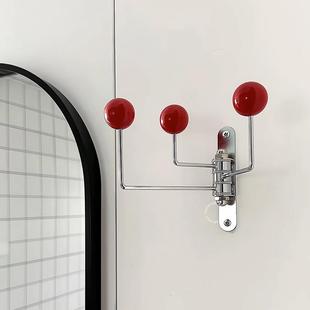 衣服挂钩墙上置物架复古衣帽架试衣服帽间壁挂收纳铁艺装饰ins风