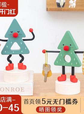 阿楹 可爱入门玄关钥匙托盘收纳挂架儿童房电视鞋柜书架圣诞摆件