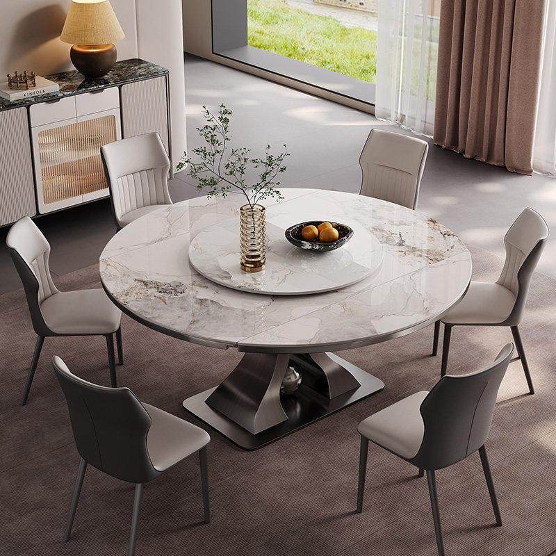 岩板餐桌可变圆桌轻奢现代简约高级感小户型家用方圆两用伸缩饭桌,住宅家具,岩板餐桌,淘宝优惠券,粉丝福利购,淘宝优惠卷